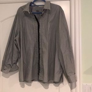 Foxcroft Button down stripped fashion top size 24